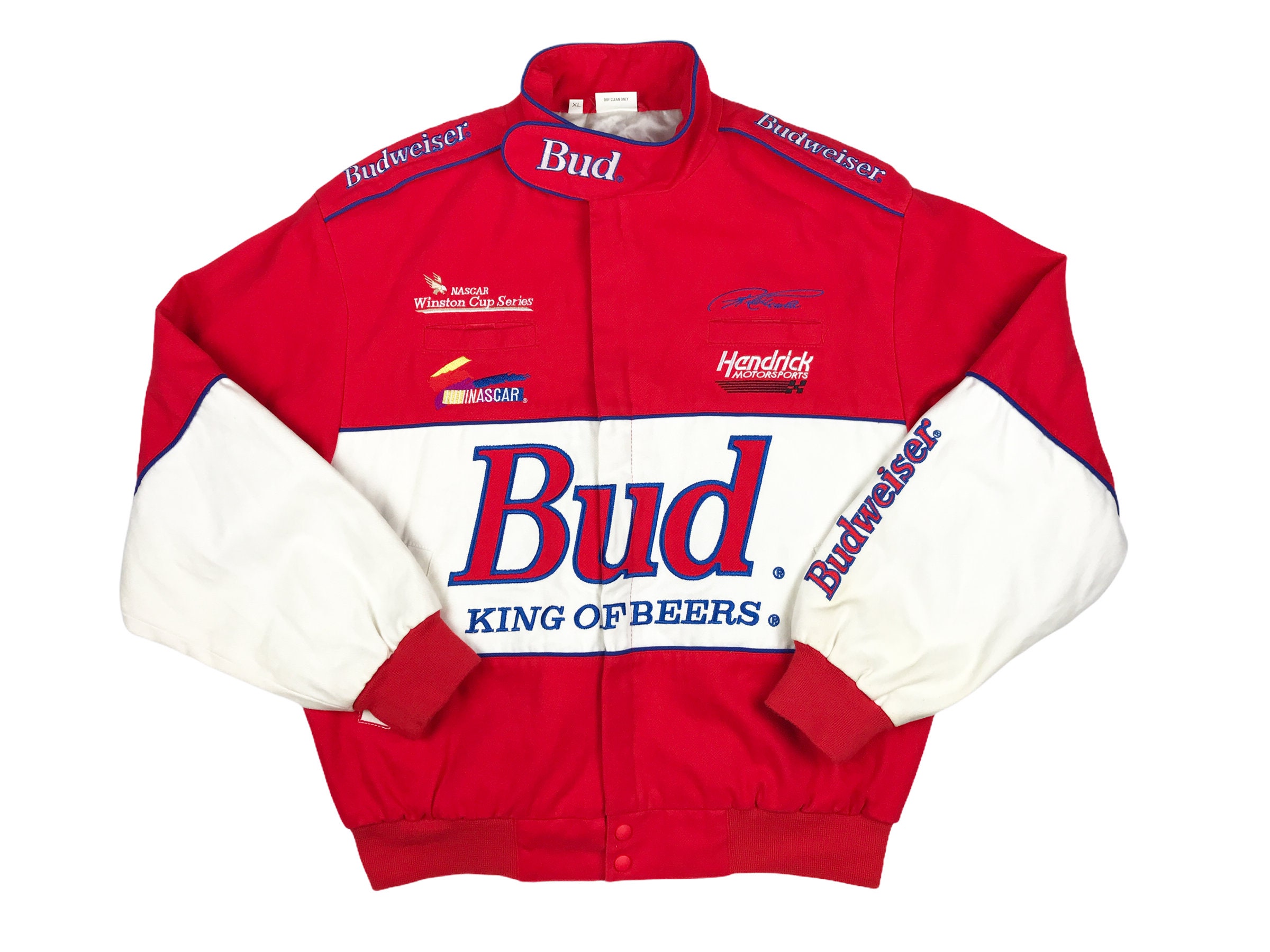 Vintage Budweiser Racing Jacket 90s NASCAR Ricky Craven R4 | Etsy