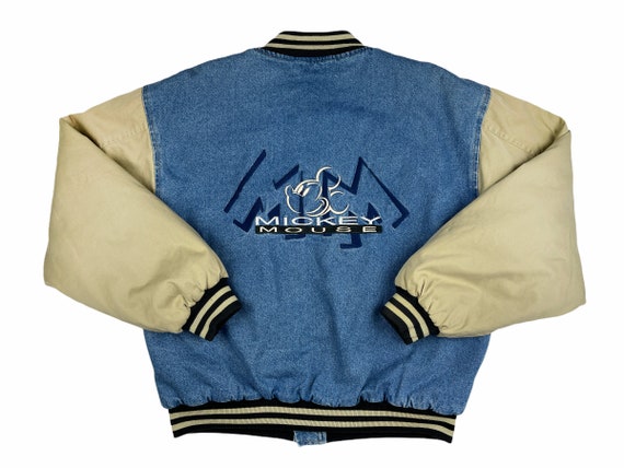 Vintage Mickey Mouse Varsity Denim Jacket 90s Disn