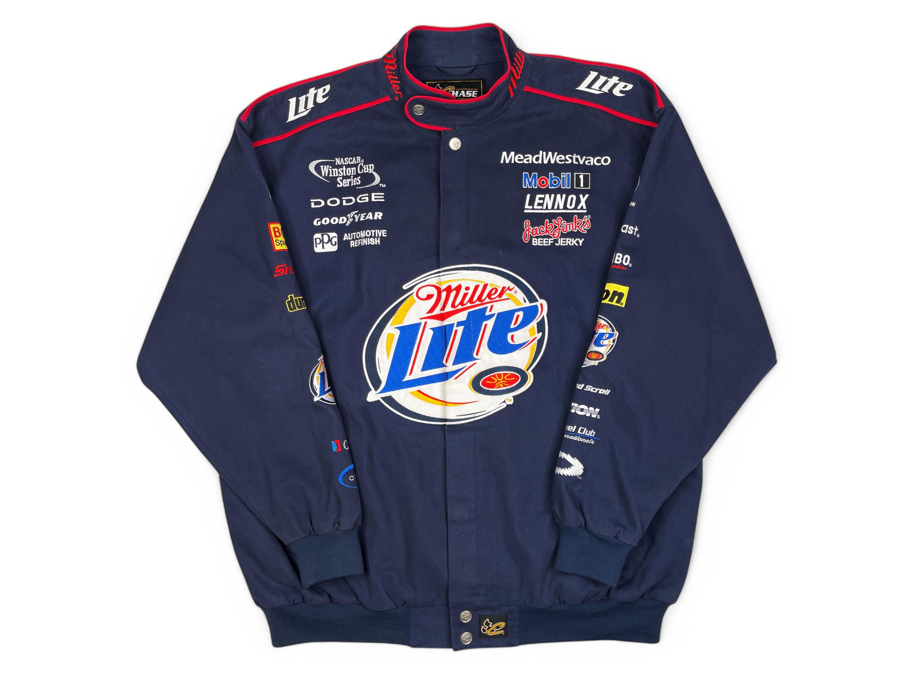 Vintage Miller Lite Racing Jacket 90s NASCAR Rusty Wallace XL R6