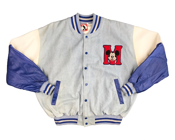 Vintage Mickey Mouse Varsity Leather Jacket 90s De