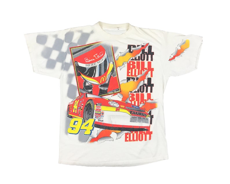 Vintage NASCAR Bill Elliott Camicia McDonalds Racing Over ...