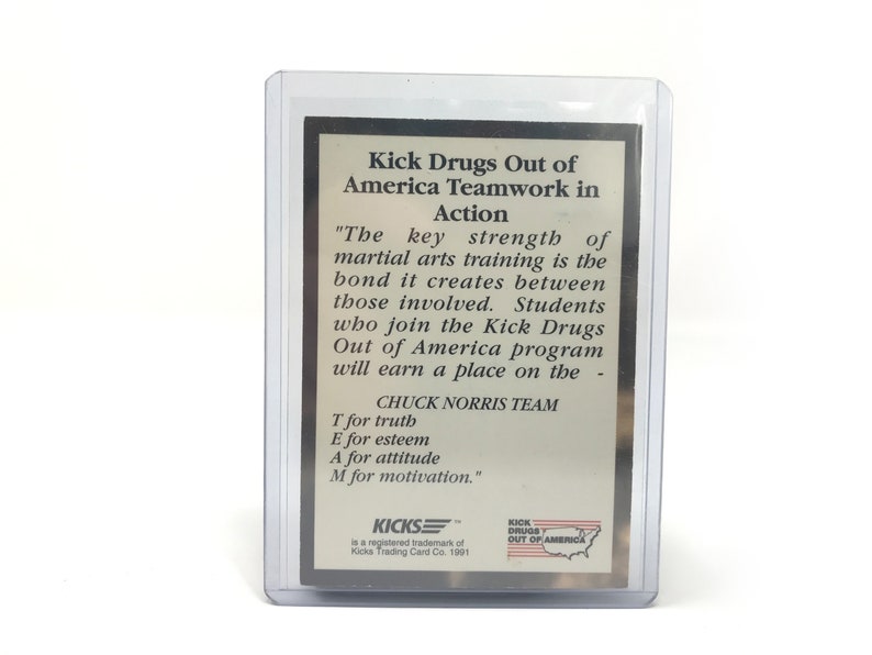 Chuck Norris Autographed Trading Card Kick Drugs Out of America 1991 Signed Autograph Vintage