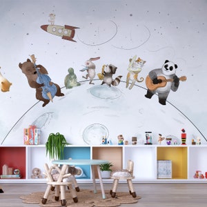 Musician Animals Wallpaper – Colorful Kids Room Wall Mural