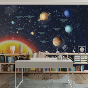 Kids Solar System Wallpaper – Planets and Space Wall Mural