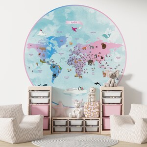Kids world map,  world map wallpaper, kids wallpaper, animals map