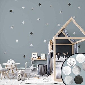 Wandtattoos Polka Dots: Handgezeichnetes Kinderzimmer Dekor
