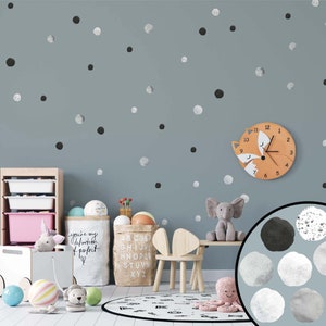 Wandtattoos Polka Dots: Schwarz und Grau