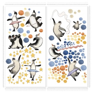 Penguins Nursery Decal: Playful Animals Wall Art