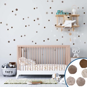 Sticker mural à pois, sticker à pois bruns, sticker mural enfant, sticker mural chambre d'enfant
