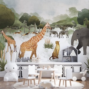 Jungle Wallpaper – Animals Safari Kids Room Wall Mural
