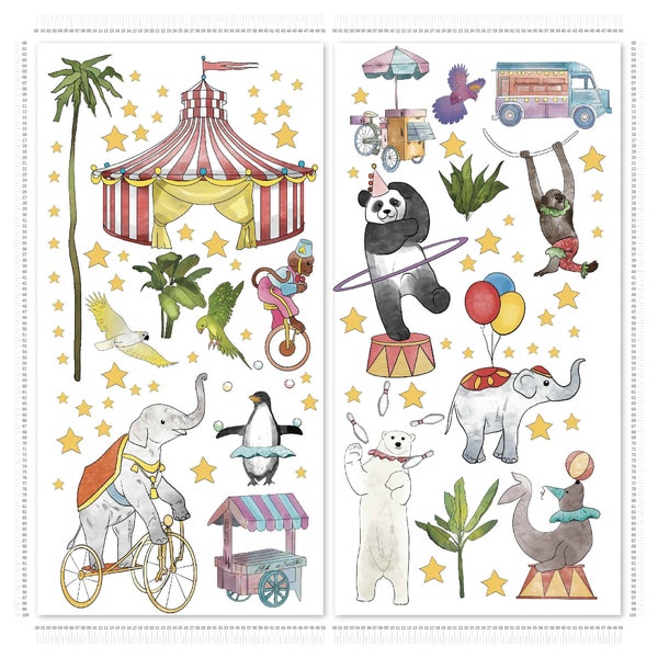 Circus wall decal, animals decal, decal for kids, decal for nursery