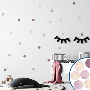 Polka dot muur sticker, paarse stippen sticker, kinderen muur sticker, kinderkamer muur sticker
