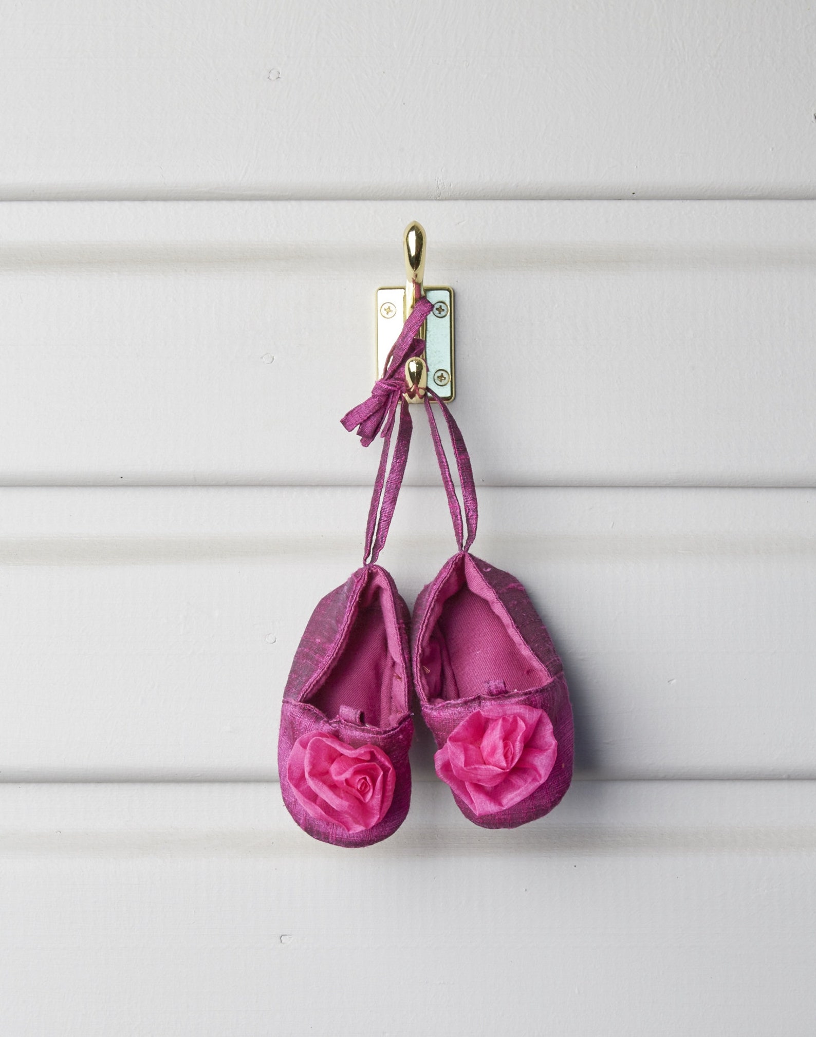 baby girl silk shoes / orange newborn booties with organza silk rosette / baby crib shoes / ballet slipper / wedding / baptism /