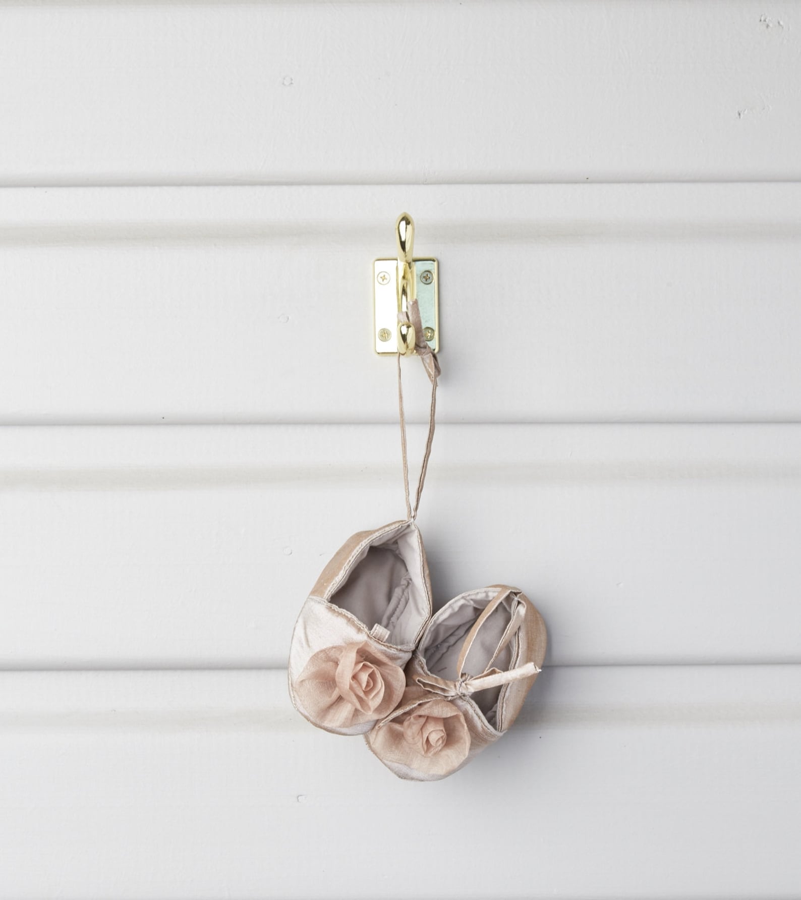 baby girl silk shoes / orange newborn booties with organza silk rosette / baby crib shoes / ballet slipper / wedding / baptism /