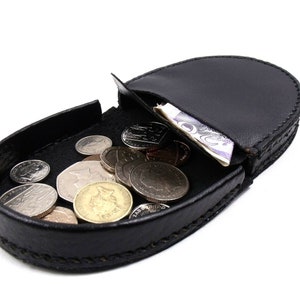 New high quality genuine leather coin tray purse change wallet pouch zdjęcie 6