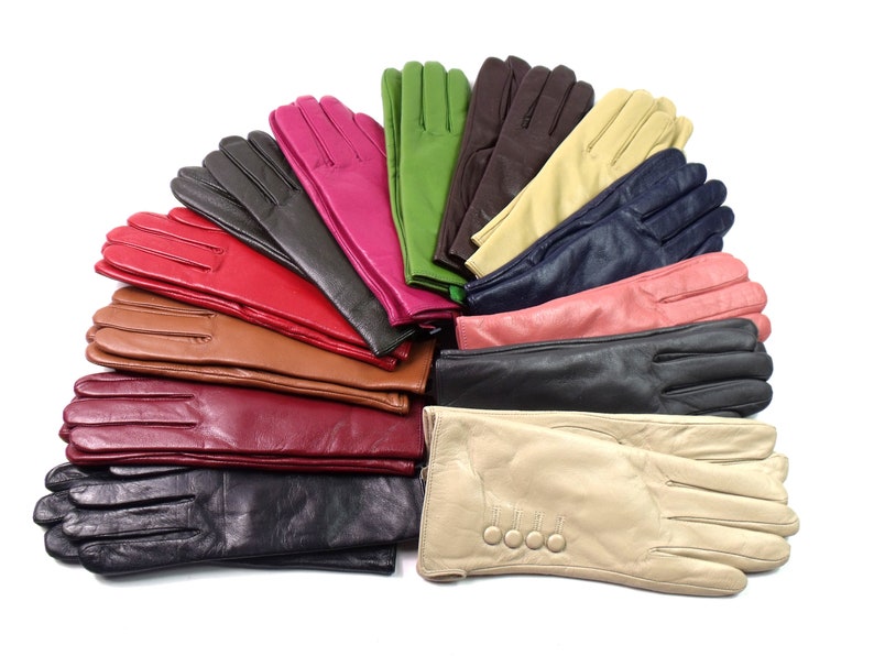 Nouveaux gants en cuir souple véritable de haute qualité pour femmes, entièrement doublés et chauds. image 1