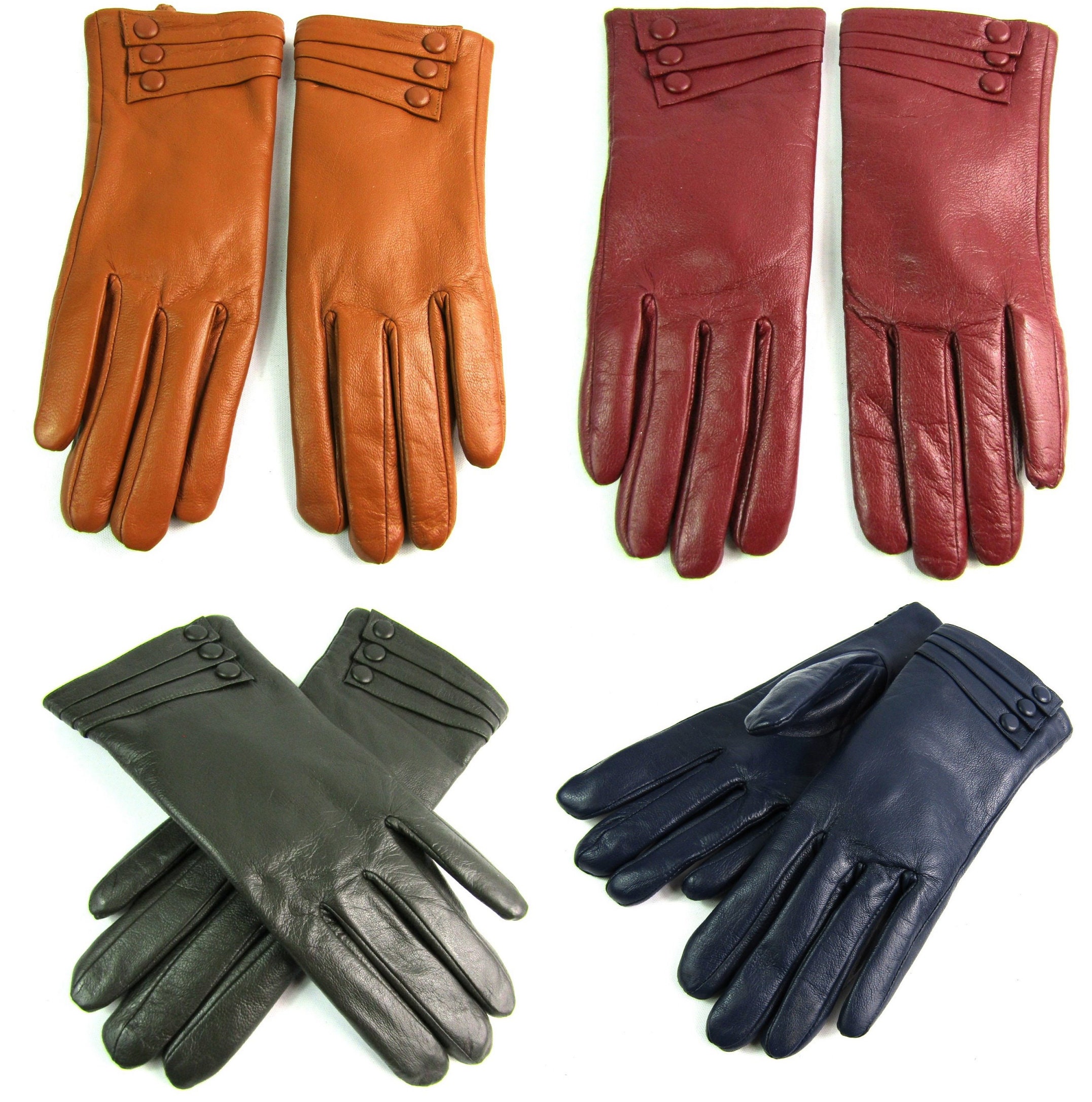Ladies womens super soft premium high quality real leather gloves fully