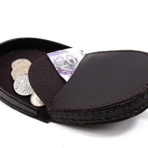 New high quality genuine leather coin tray purse change wallet pouch image 3