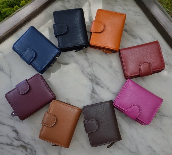 Ladies soft leather purses hot sale