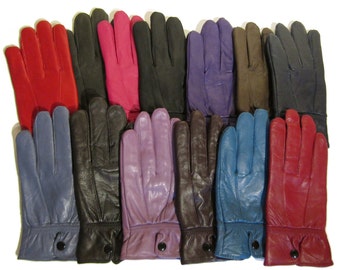 Guantes de piel auténtica súper suaves para mujer, totalmente forrados con forro polar, para conducir en invierno, cálidos