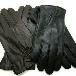 Nouveaux gants en cuir véritable super doux de haute qualité pour hommes, doublés pour l'hiver chaud image 3