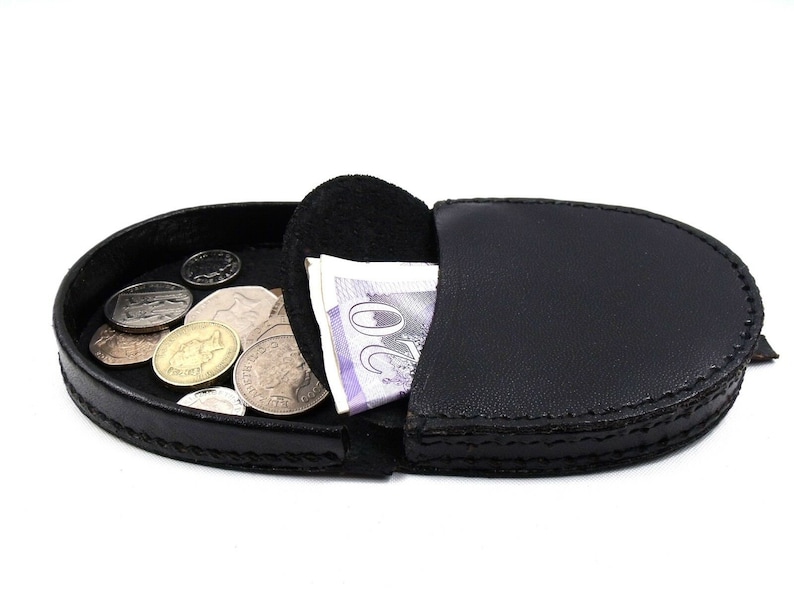 New high quality genuine leather coin tray purse change wallet pouch image 5