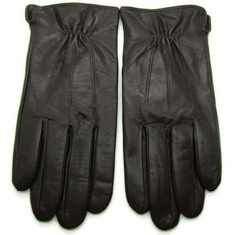 New mens premium high quality super soft real leather gloves lined winter warm 画像 7