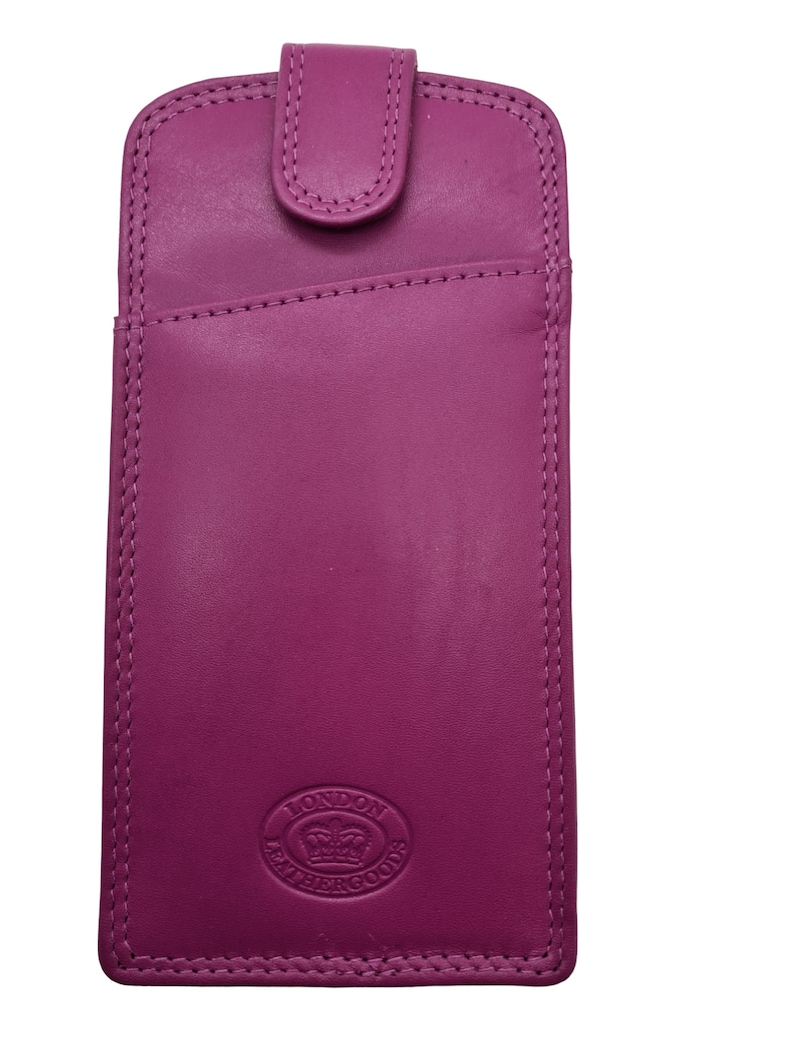 Étui unisexe en cuir véritable souple de haute qualité pour lunettes de soleil, pochette de protection Cerise