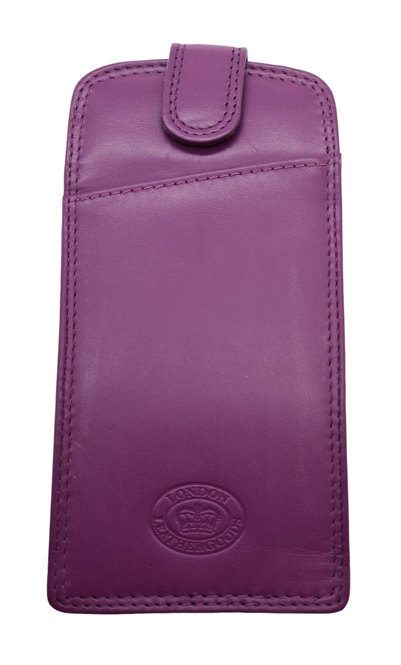 Étui unisexe en cuir véritable souple de haute qualité pour lunettes de soleil, pochette de protection Purple