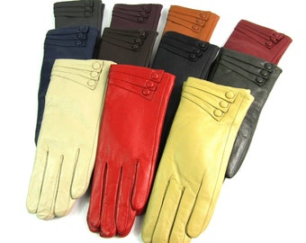 Ladies womens super soft premium high quality real leather gloves fully lined