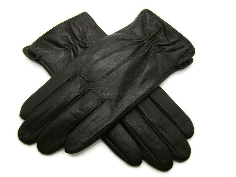 Nouveaux gants en cuir véritable super doux de haute qualité pour hommes, doublés pour l'hiver chaud image 10