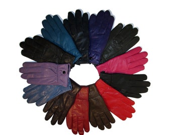 Ladies new super soft real leather fully lined gloves various colours winter