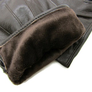 Nouveaux gants en cuir véritable super doux de haute qualité pour hommes, doublés pour l'hiver chaud image 9