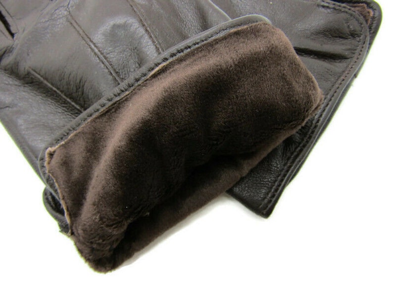 Nouveaux gants en cuir véritable super doux de haute qualité pour hommes, doublés pour l'hiver chaud image 9