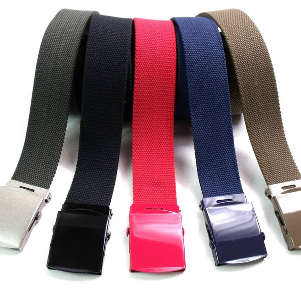 Unisex High quality Strong cotton canvas webbing belt 52" jeans smart casual
