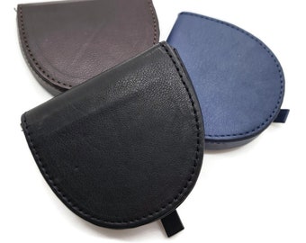 New high quality real leather coin tray pouch pocket loose change holder wallet