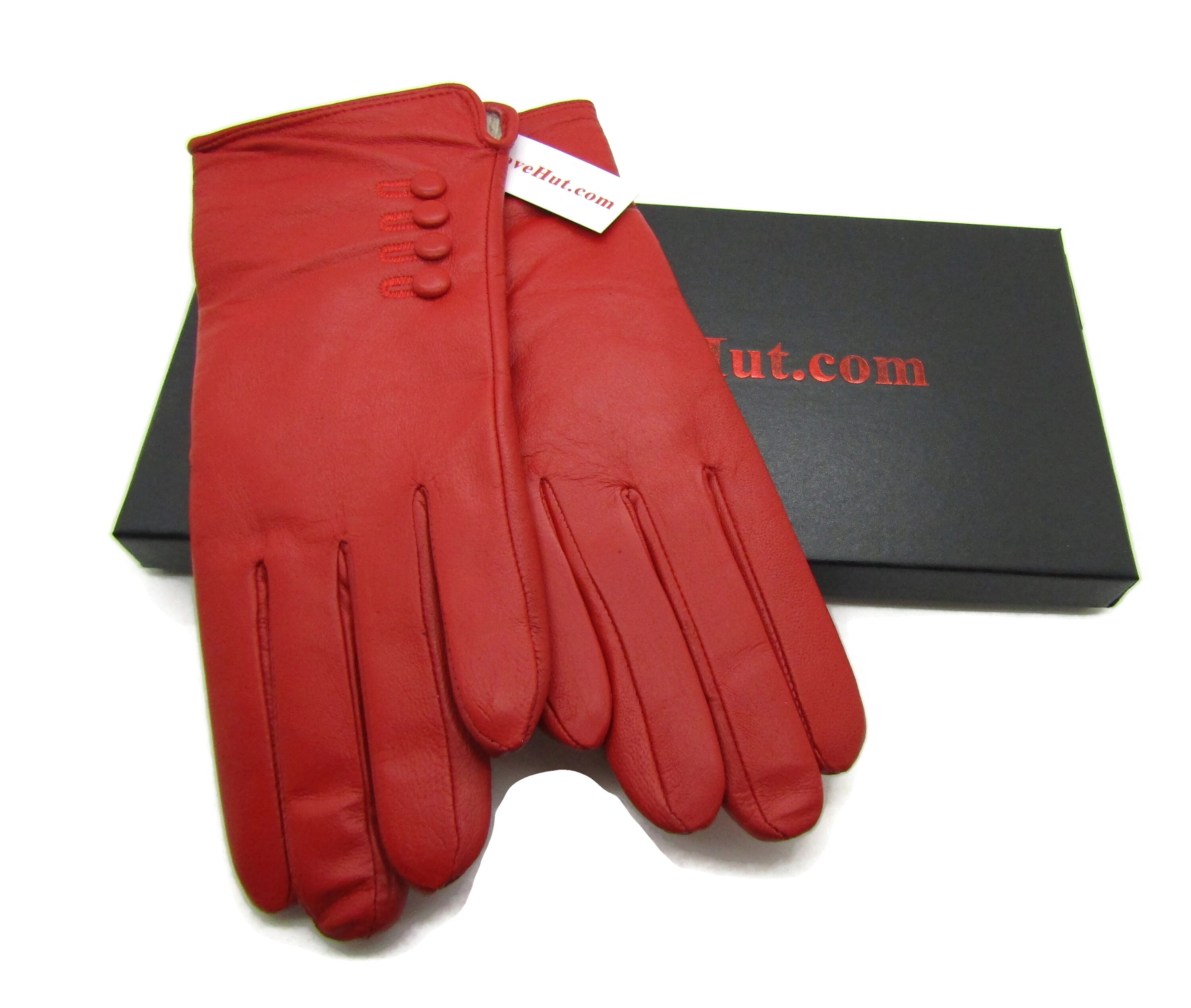 Womens Premium Luxury Cashmere Wool lined Real Leather Gloves Boxed
