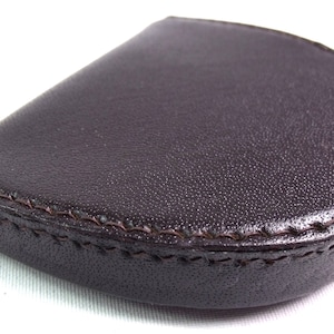 New high quality genuine leather coin tray purse change wallet pouch brown
