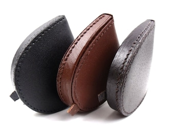 New high quality genuine leather coin tray purse change wallet pouch