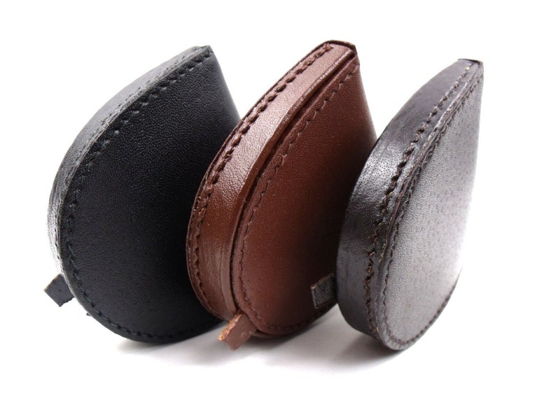 New high quality genuine leather coin tray purse change wallet pouch image 1