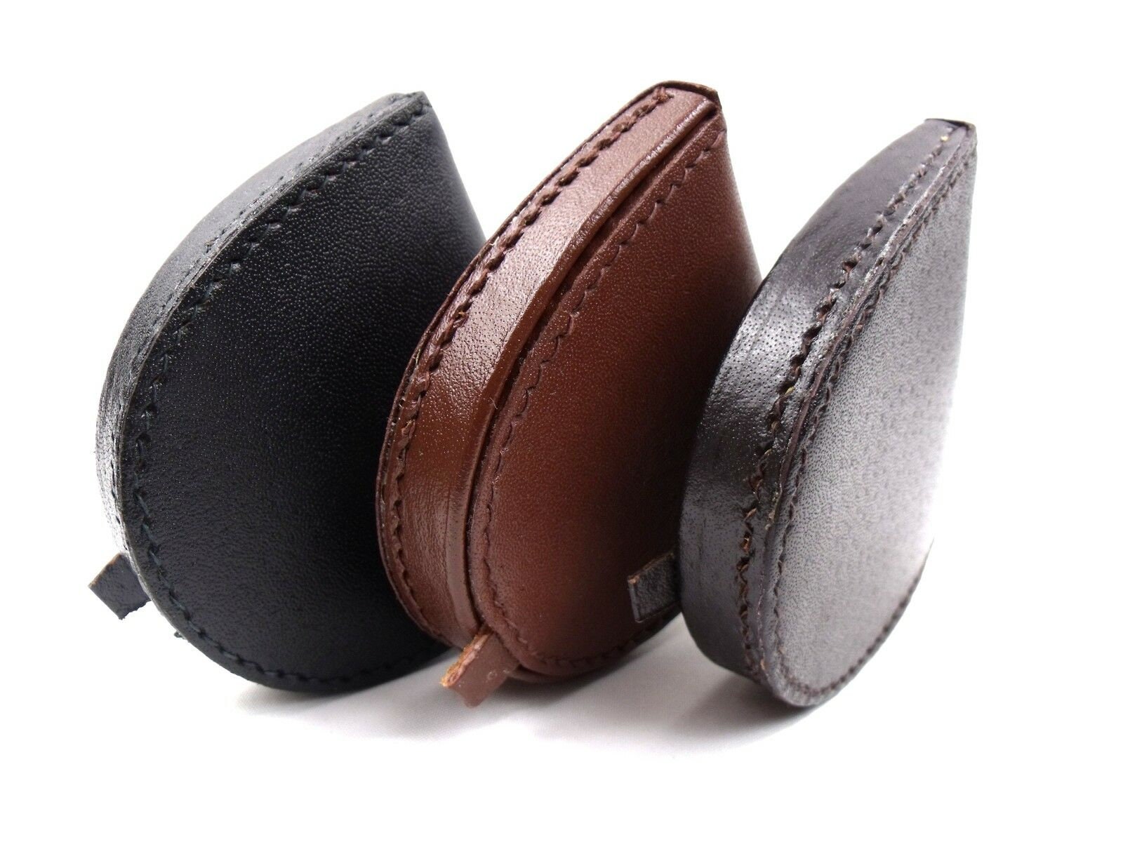 Real Leather Coin Purse, Lovely Soft Genuine Leather, Press Stud Fastening, Leather Coin Wallet, Small Folding Pouch, Earphone Case