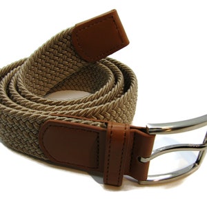 Cintura unisex di alta qualità, elasticizzata, con effetto fettuccia, resistente, elegante e casual Caramel