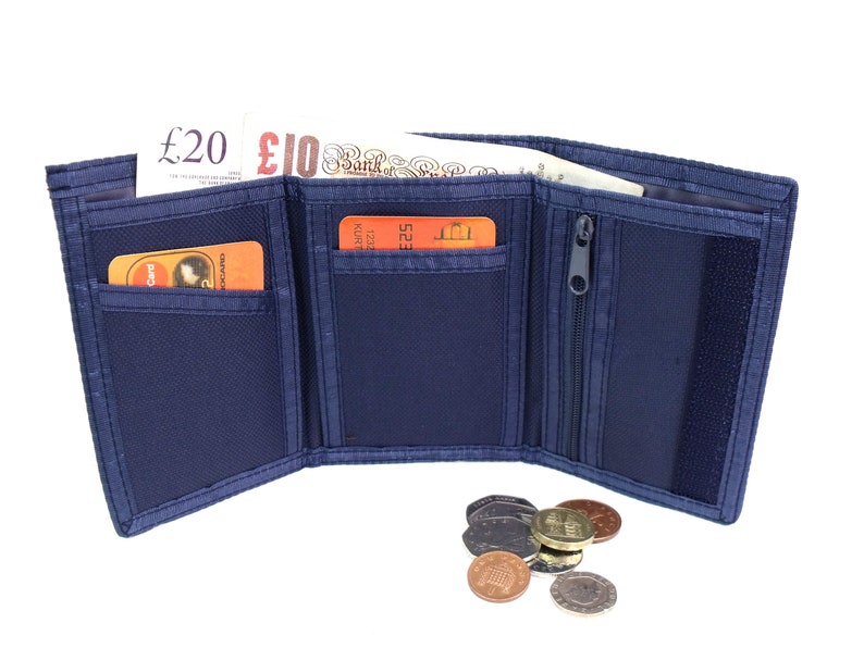 Unisex quality trifold canvas rippa sports wallet credit card holder purse pouch BLUE