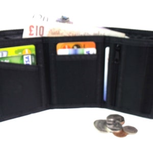 Unisex quality trifold canvas rippa sports wallet credit card holder purse pouch BLACK