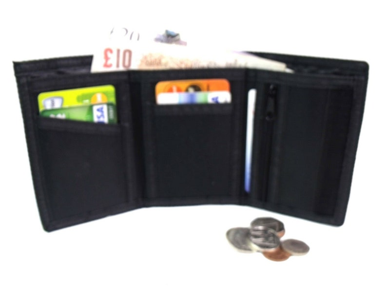 Unisex quality trifold canvas rippa sports wallet credit card holder purse pouch BLACK