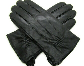 New mens premium high quality super soft real leather gloves lined winter warm