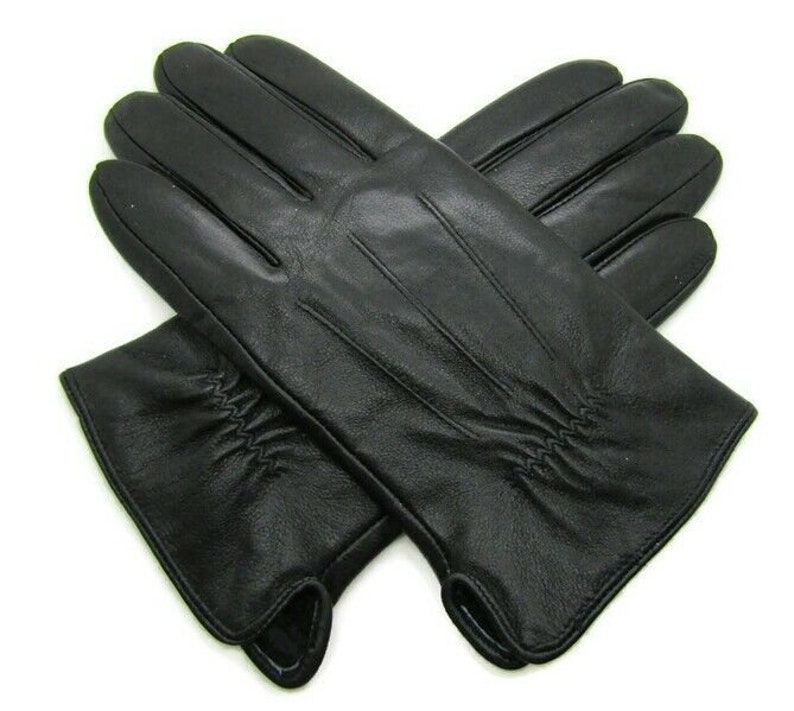 Nouveaux gants en cuir véritable super doux de haute qualité pour hommes, doublés pour l'hiver chaud image 1