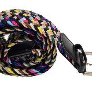 Unisex High Quality Stretch Elastic Fit Webbing Effect Belt Strong Smart Casual Multicoloured