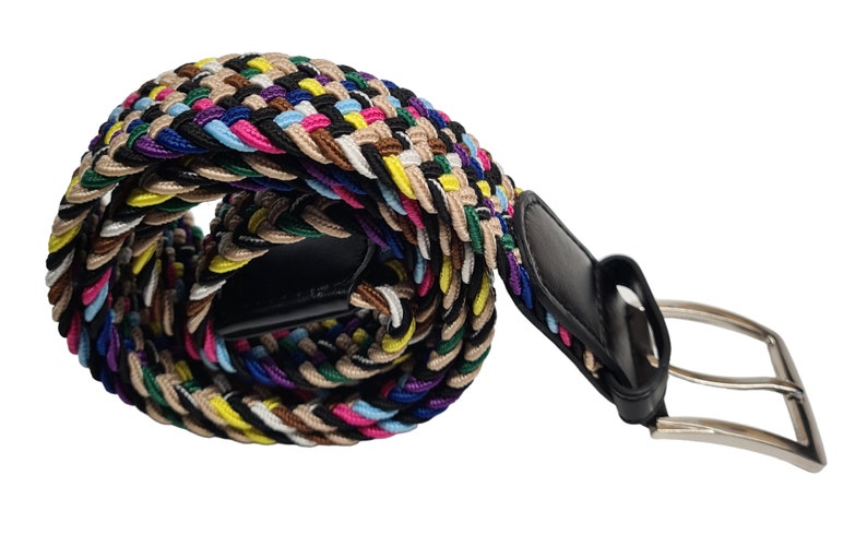Unisex High Quality Stretch Elastic Fit Webbing Effect Belt Strong Smart Casual Multicoloured
