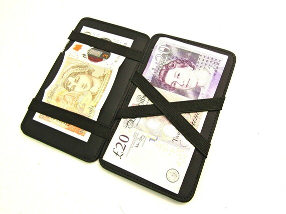 Monedero m gico unisex para billetes de banco billetera negra